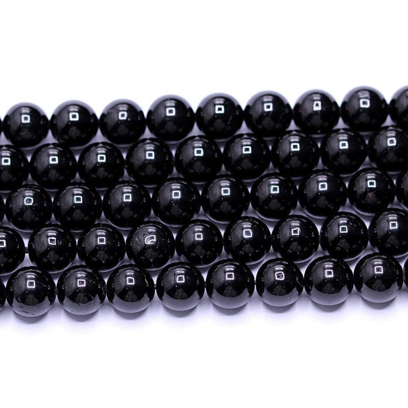 PLTbeads Natural Gemstone Loose Beads Smooth Round Approxi 15 inch DIY Bracelet Necklace for Jewelry Making (8mm, Black Tourmaline) - Image 5